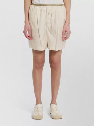 Christophe Lemaire silk blend mid-rise wide-leg knee-length shorts