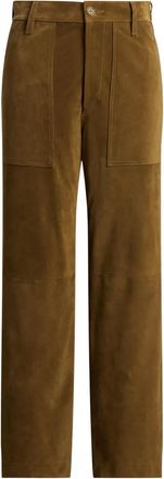 Polo Ralph Lauren Ricky suede trousers - women - Calf Suede/Cupro - 10 - Brown