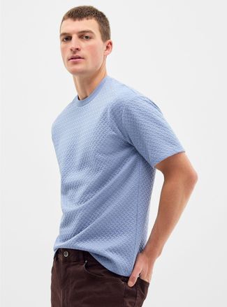 Le 31 Mens Embossed geo T-shirt