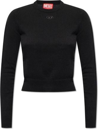 Diesel Wollen Trui - Dames - Longsleeves - Zwart - L - Wol - Tops