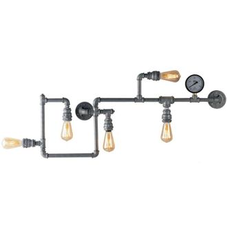 Fan Europe Plafoniera AMARCORD in metallo zincato invecchiato con cinque punti luce
