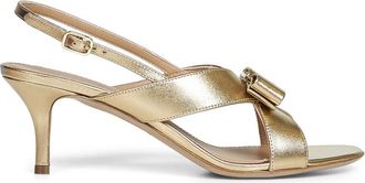 Ferragamo Rima 60 Sandal - Dames - Sandalen met hakken - Beige - 39 EU - Leer - Schoenen