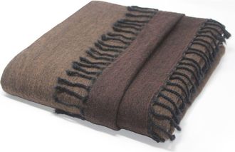 Melange Home Merino Wool Reversible Throw Blanket in Brown And Taupe at Nordstrom Rack