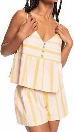 Roxy Open Eyes Tank In Tapioca Alla Stripe Verticale