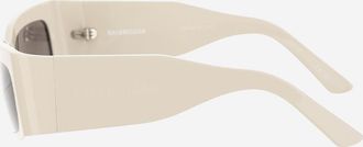 Balenciaga Mens Logo Sunglasses Ivory Acetate