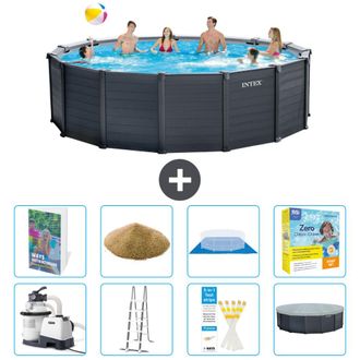 Intex Piscina Graphite Panel Redonda - 478x124 Cm - 9-piezas S692