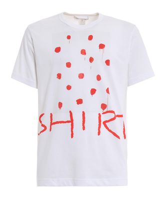 Comme Des Gar&ccedil;ons Red Shirt print cotton T-shirt