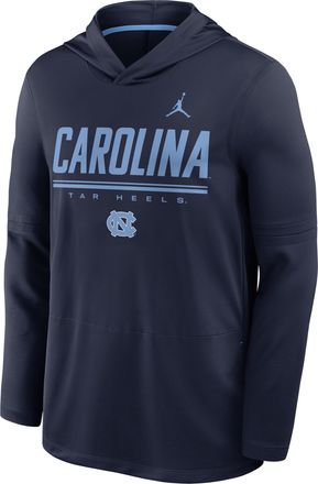 Nike Jordan Mens North Carolina Sideline Jordan Brand Dri-FIT College Long-Sleeve Hooded Top in Blue | 0JB999MKNCN-594