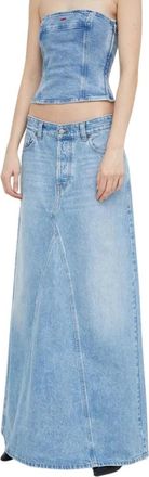 Diesel De-Pago Denim Maxi Rok - Dames - Spijkerrokken - Blauw - W26 - Denim - Rokken