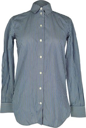 Celine Pre-owned Womens Classic Striped Shirt in Blue Cotton - Size EU 34