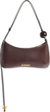 Jacquemus Le Bisou Perle Leather Shoulder Bag in Medium Brown 855 at Nordstrom