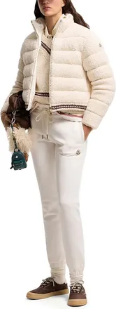 Moncler Cotton-Blend Fleece Joggers - White
