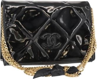 Chanel Pre-owned Cross Body Bags, female, Black, Size: ONE SIZE Pre-owned Vintage Coated Canvas Crossbody Bag