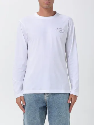 Emporio Armani T-shirt a maniche lunghe in cotone con logo a contrasto