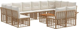 vidaXL Conjunto De Sof&aacute;s De Exterior 13 Uds. 12 Plaza Natural Y Crema Vidaxl