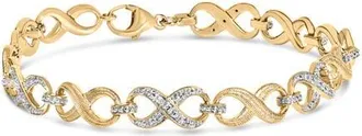 House of Brilliance Gold Vermeil 1/10 Cttw Diamond Infinity Link Bracelet in Silver at Nordstrom