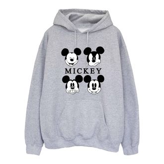 Disney Heren Mickey Mouse Vier Hoofden Hoodie (Sportgrijs)