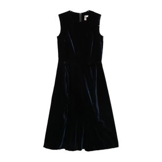 Comme Des Gar&ccedil;ons Kleedjes, Dames, Blauw, M, Rayon, Fluwelen Mouwloze Midi Jurk