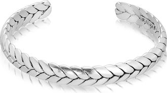 Mr.Ettika Mens Braided Cuff Bracelet in Silver at Nordstrom