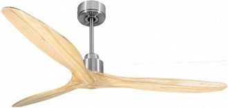 Purline Purline - Tenerife De Klassfan - Super Destratificateur Et Ventilateur Dc 166 Cm Chrome Pales Bois Clair Sans Lumi&egrave;re 30 &Agrave; 60 M&sup2;