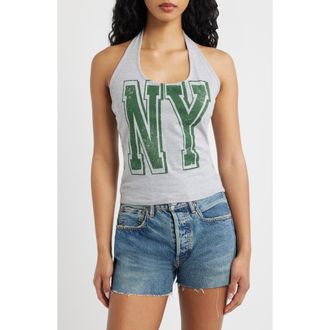 Vinyl Icons NY Halter Top in Heather Grey at Nordstrom, Size X-Small