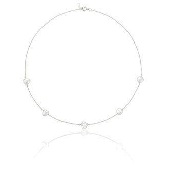 Lily & Roo Solid White Gold Five Baroque Pearl Choker