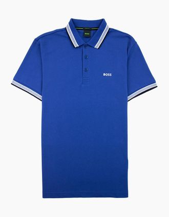 HUGO BOSS Mens Hugo Boss Paddy Embroidered Logo Polo Blue 432 - Size: 36