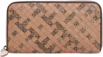 Bottega Veneta Tweedehands leren portemonnees - Dames - Vintage Accessoires - Beige - ONE Size - Vintage
