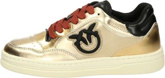 Pinko Pinko, Schoenen, Dames, Geel, 37 EU, Leer, Low-top leren sneakers