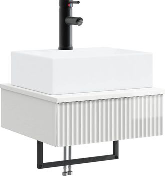 vidaXL Lavabo De Lavado Montado En La Pared Blanco Brillante Vidaxl