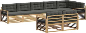 vidaXL Conjunto De Sof&aacute;s De Exterior 8 Uds. Blanco Y Antracita Vidaxl