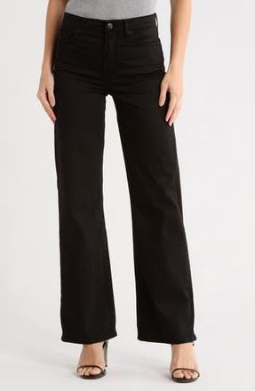 7 For All Mankind Alexa High Waist Straight Leg Sateen Pants in Sateen Black at Nordstrom Rack, Size 27