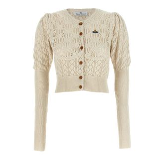 Vivienne Westwood Ella Cotton Cardigan - female - Vivienne Westwood - Cardigans - Beige - XS - Knitwear