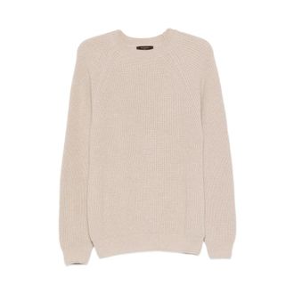 Zanone Cashmere Knitwear, male, Beige, Size: S Beige Raglan Cashmere Knit Sweater