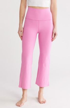 Beyond Yoga Space Dye High Waist Retro Crop Flare Pants in Pink Bloom Heather at Nordstrom Rack, Size Medium