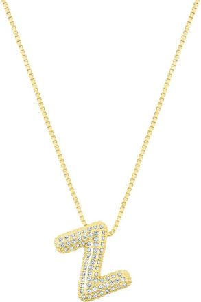 Adornia Pavé Bubble Initial Pendant Necklace in Gold-Z at Nordstrom Rack