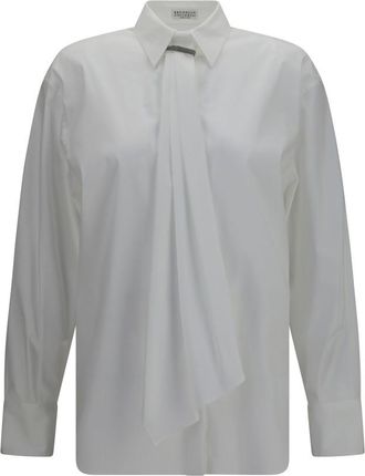 Brunello Cucinelli White Regular Embellished Shirt