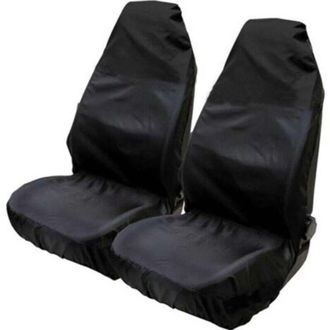 OEM Protectores Universales Impermeables De Nailon Para Asientos Delanteros De Coche, 75 X 55 X 55 Cm (juego De 2), Color Negro-crezuo