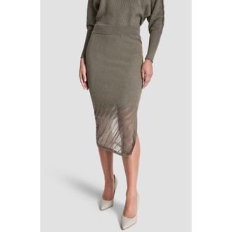 DKNY Illusion Rib Sweater Skirt in City Taupe Heather at Nordstrom, Size X-Small