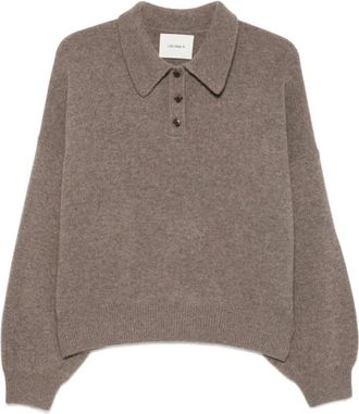 Lisa Yang Truien & Vesten, Dames, Bruin, XS, Polo Gebreide Trui
