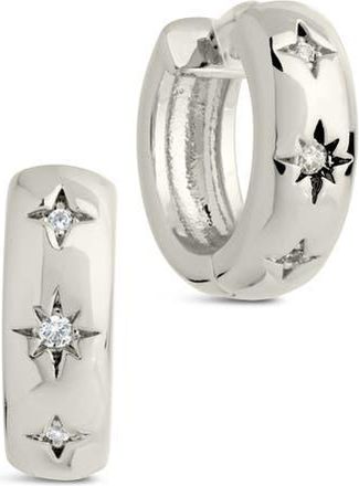 Sterling Forever Harmoni Star Cubic Zirconia Hoop Earrings in Silver at Nordstrom Rack
