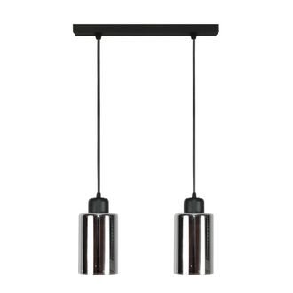 OEM L&aacute;mpara De Techo Colgante Negra Con Pantalla De Cristal Grafito Loyd Sv 15-578