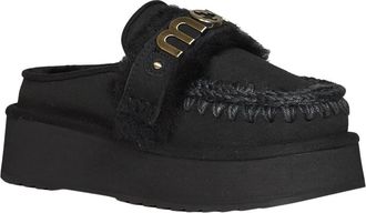 Mou Platform Clog - Dames - Schoenen - Zwart - Maat: 40 EU Zijde