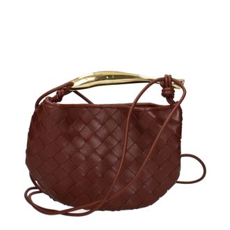 Bottega Veneta Damess Sardine Crossbody Tas Bruin/Sapele Leer