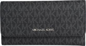 Michael Kors Jet Set Travel Crossgrain Leather Tri-Fold Portemonnee - Dames - Portefeuilles - Zwart - ONE Size - Leer - Accessoires
