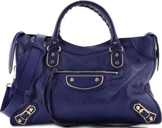 Balenciaga Borsa a tracolla City media - Blu