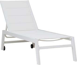 Happy Garden Tumbona en textileno blanco y estructura de aluminio color blanco