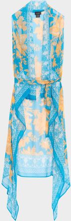 Etro Sleeveless Floral-Print Silk Foulard Vest
