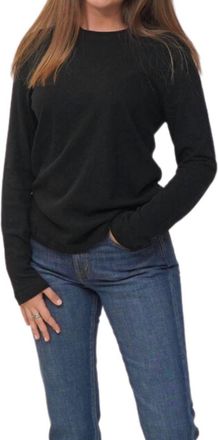 Enza Costa Cashmere Loose Long Sleeve Tee In Black