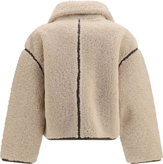 Pinko Womens Eco Shearling Jacket Bianco-Marrone Polyester Furs Bianco/marrone Coat